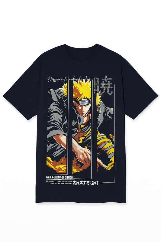 Naruto Akatsuki Anime Graphic T-Shirt – Unisex | Navy Blue